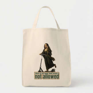 Bolsa Tote Mona Lisa on the phone riding a kick scooter