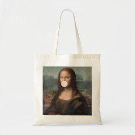 Bolsa Tote Mona Lisa soprando pastilha elástica rosa