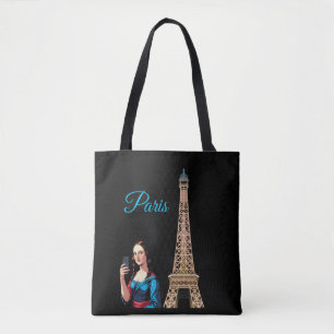 BOLSA TOTE MONA LISA TIRANDO SELFIE SURREAL PARIS