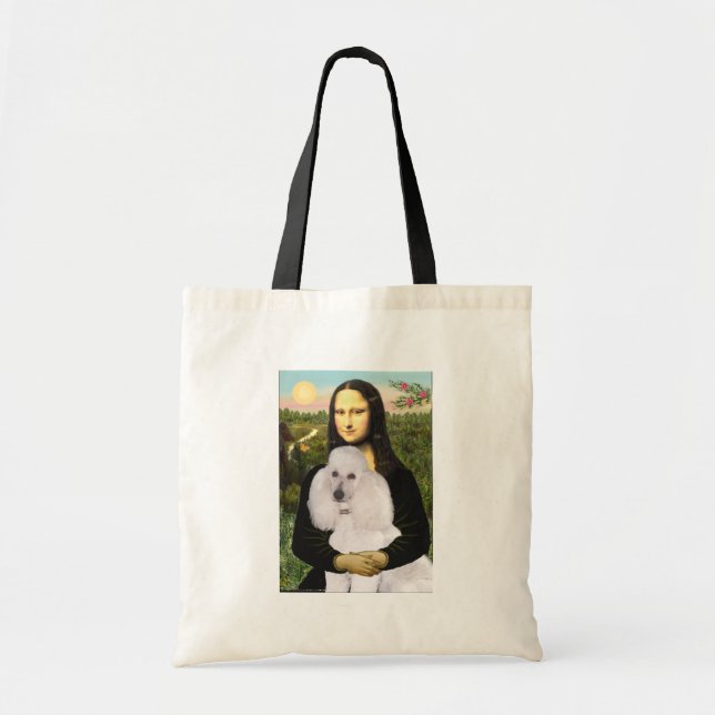 Bolsa Tote Mona-Pood-White-Poodle Padrão (Frente)