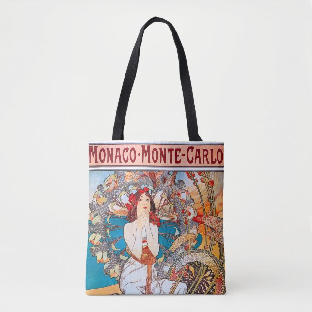 Bolsa Tote Mônaco, Monte Carlo, Mucha (Frente)