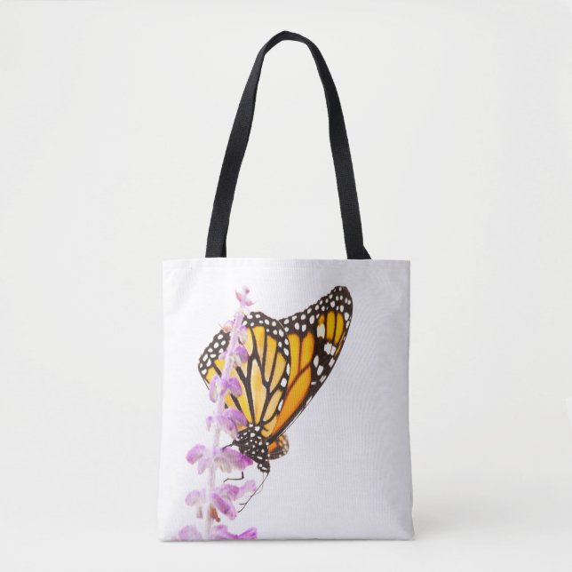 Bolsa Tote Monarca empoleirada na lavanda (Frente)