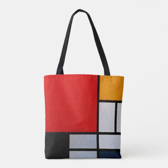 Bolsa Tote Mondrian - Composição com grande plano vermelho (Verso)