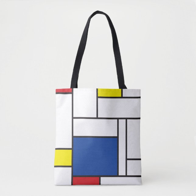 Bolsa Tote Mondrian Minimalist Geométrico De Stijl Modern Art (Frente)