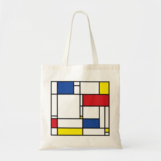 Bolsa Tote Mondrian Minimalist Geométrico De Stijl Modern Art (Frente)