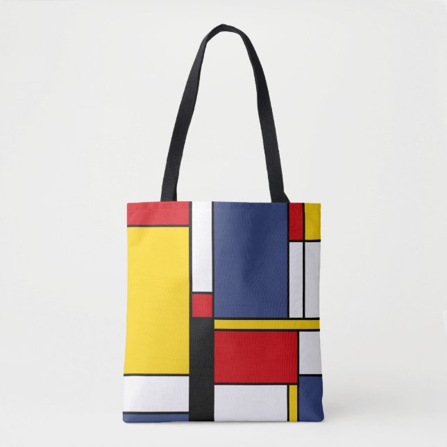Bolsa Tote Mondrian Style Modern Abstrato Art Design (Frente)