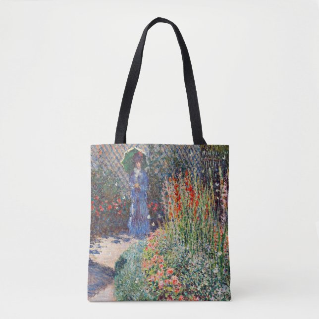 Bolsa Tote Monet - Cama Flor Arredondada, famosa pintura, (Frente)