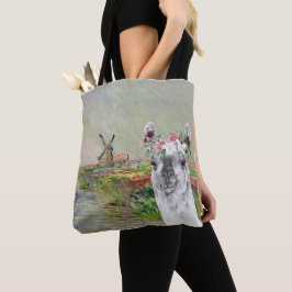 Bolsa Tote Monet Champ Tulipes e Lama Rico