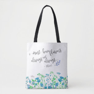 Bolsa Tote Monet eu devo ter o jardim sempre azul das flores