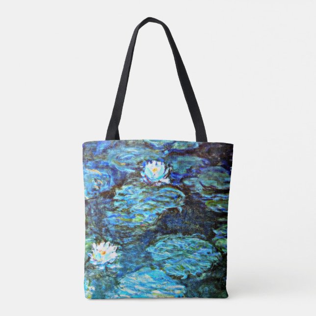 Bolsa Tote Monet - Lírios de Água (azul) (Verso)
