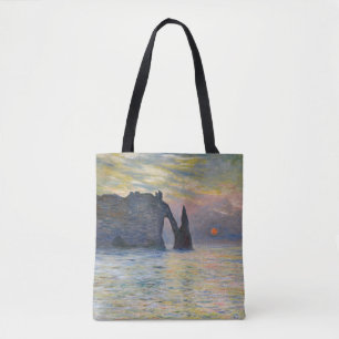 Bolsa Tote Monet - Manneport, Cliff em Etretat, Sunset