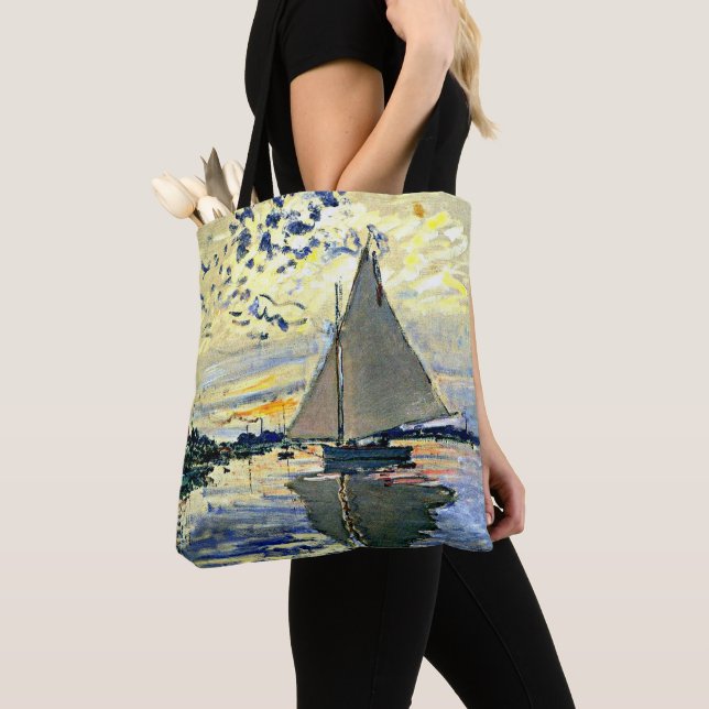 Bolsa Tote Monet - Sailboat at le Petit Gennevilliers (Close Up)