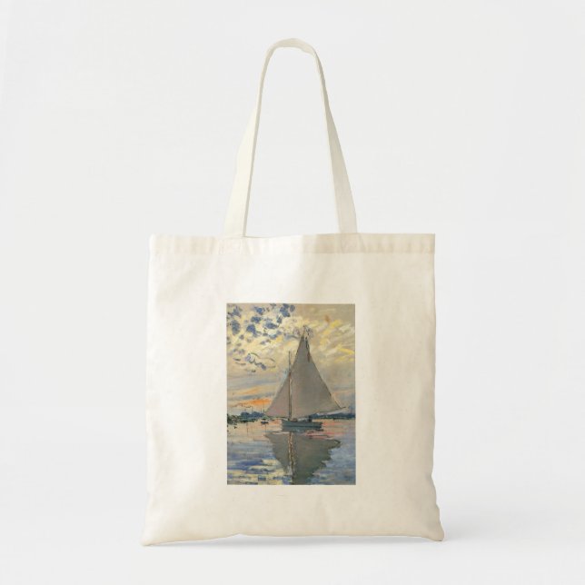 Bolsa Tote Monet Sailboat French Impressionism Classic Art (Frente)