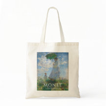 Monet Tote Bag Art, Mulher com Parasol
