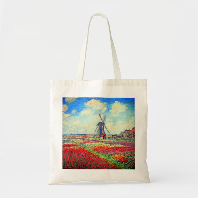 Bolsa Tote Monet Tulips Windmill (Frente)