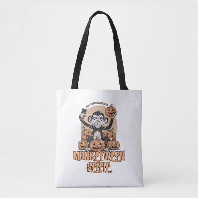 Bolsa Tote Monkeyween Selfie - Halloween Vintage (Frente)