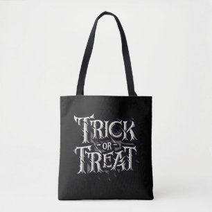 Bolsa Tote Monocromático Gótico Espinhoso TRICK OR TREAT Hall