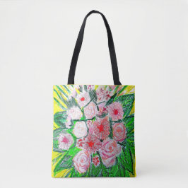 Bolsa Tote Monocromático, Rosas, Dianthus caryophyllus, Gerb