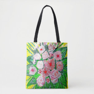 Bolsa Tote Monocromático, Rosas, Dianthus caryophyllus, Gerb