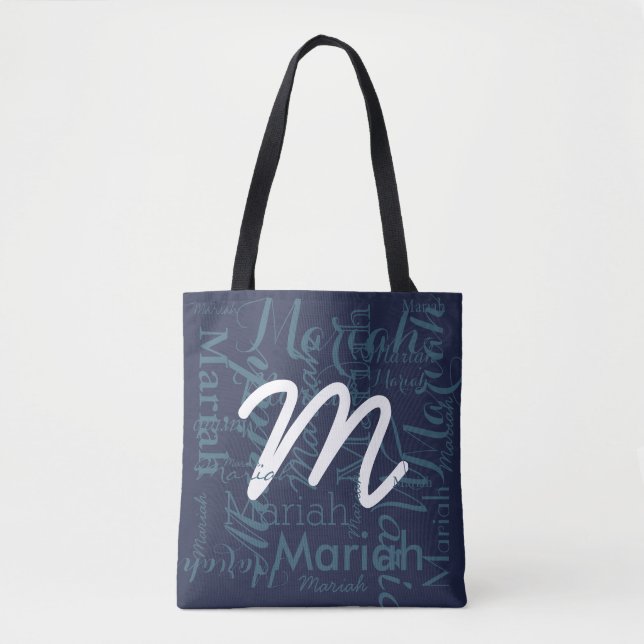 Bolsa Tote monogram on navy blue fashion (Frente)