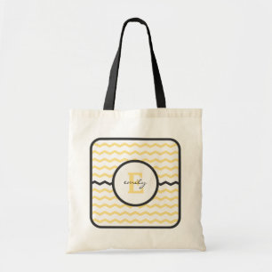 Bolsa Tote Monograma amarelo de Chevron