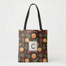 Bolsa Tote Monograma Aquarela Botânica de inverno