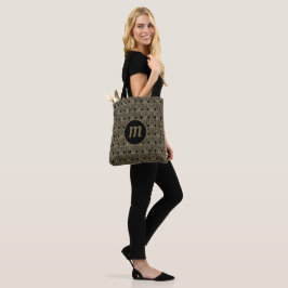 Bolsa Tote Monograma Art Déco em Dourado e Preto