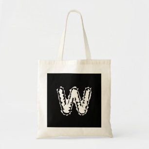 Bolsa Tote Monograma assustador branco a preto