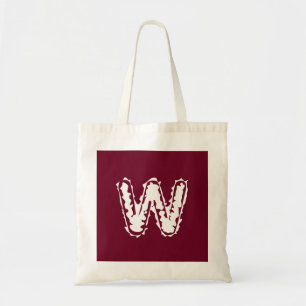 Bolsa Tote Monograma assustador branco em vermelho