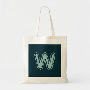 Bolsa Tote Monograma assustador verde-minúsculo em azul profu