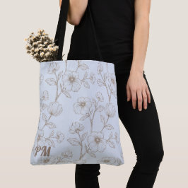 Bolsa Tote Monograma Azul Personalizado 