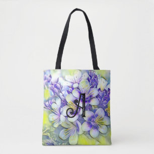 Bolsa Tote Monograma Blossomas Brancos de Cereja Aquarela