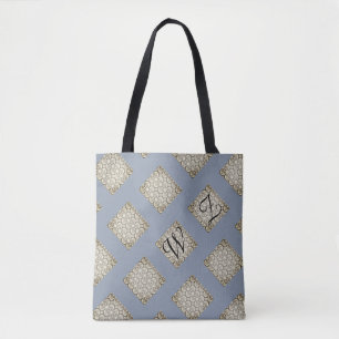 Bolsa Tote Monograma Blue Beige Tan Cobra Skin Crises Cross