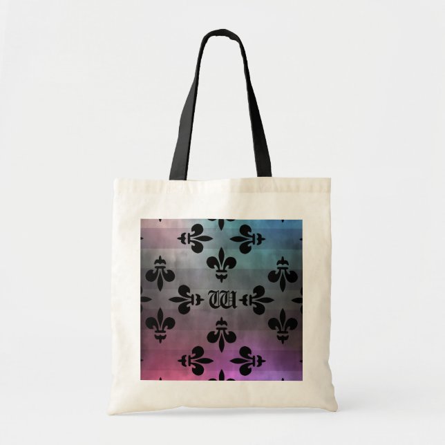 Bolsa Tote Monograma bonito Fleur de lis (Frente)