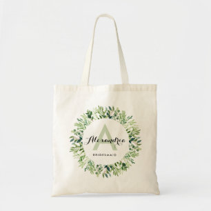 Bolsa Tote Monograma Botânico Eucalyptus Moderno Bridesmaid