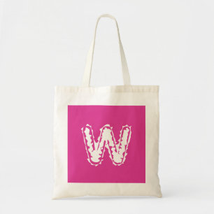 Bolsa Tote Monograma branco assustador a rosa