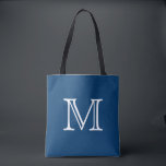Bolsa Tote Monograma branco azul náutico<br><div class="desc">Este bolsa é certo assentar bem em um favorito! Projetado em uma máscara bonita do azul náutico,  esta sacola pode ser personalizada com um monograma ou uma inicial de sua escolha. Faz um grande bolsa para a praia,  umas férias,  viagem,  livros,  artesanatos,  ou para seu saco diário.</div>