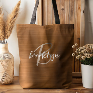 Bolsa Tote Monograma Branco Bege em Metal Lixado Laranja Quei