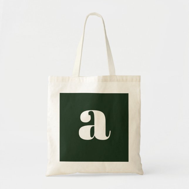 Bolsa Tote Monograma Branco Pastel Fofo Verde   (Frente)