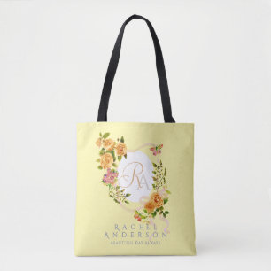 Bolsa Tote Monograma Chic Dourado Rosa Amarelo