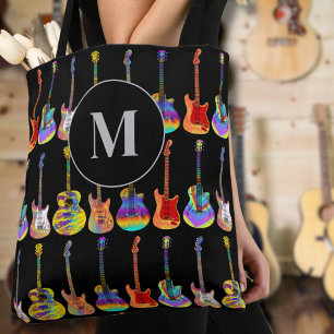 Bolsa Tote Monograma Colorido de Guitarra