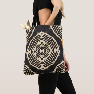 Bolsa Tote Monograma com negrito geométrico boho