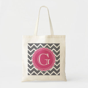 Bolsa Tote Monograma cor-de-rosa cinza