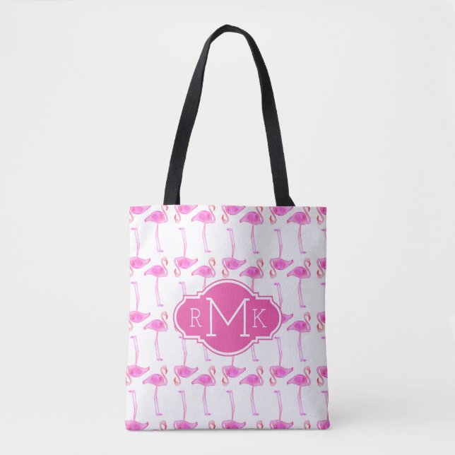 Bolsa Tote Monograma cor-de-rosa do teste padrão | do (Frente)