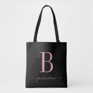 Bolsa Tote Monograma cor-de-rosa na moda Simples, Minimalista
