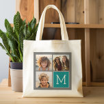 Bolsa Tote Monograma da Colagem de Fotos do Instagrama de cin<br><div class="desc">Use 3 fotos quadradas para criar um presente exclusivo e pessoal. Ou você pode ficar com o filhote hipster e fazer uma moda. Se precisar ajustar as fotos,  clique na ferramenta personalizar para fazer alterações.</div>