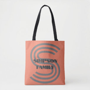 BOLSA TOTE MONOGRAMA DA FAMÍLIA MÍNIMA LARANJA DE PRESENTES