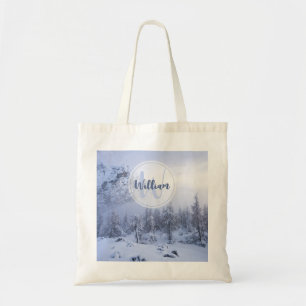 Bolsa Tote Monograma da floresta de névoa das maravilhas do i