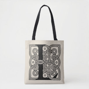 Bolsa Tote Monograma da Letra L com Impressão de Nó Celta Vin