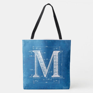 Bolsa Tote Monograma da Letra M em Projeto